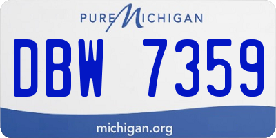 MI license plate DBW7359