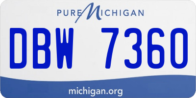 MI license plate DBW7360