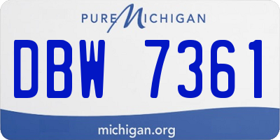 MI license plate DBW7361