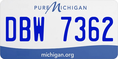 MI license plate DBW7362