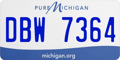 MI license plate DBW7364