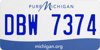MI license plate DBW7374