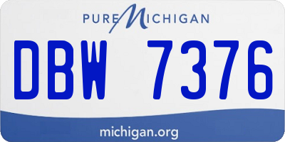 MI license plate DBW7376