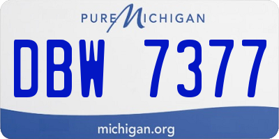 MI license plate DBW7377
