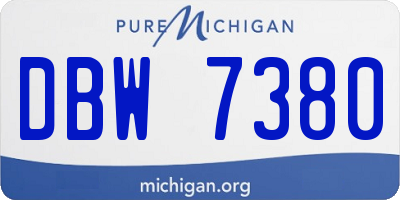 MI license plate DBW7380