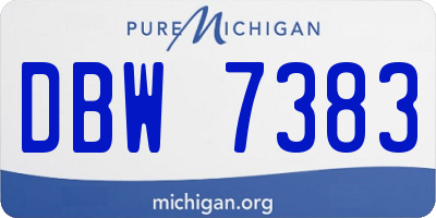 MI license plate DBW7383