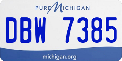 MI license plate DBW7385