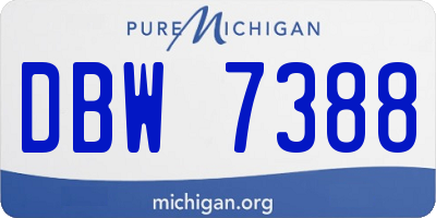 MI license plate DBW7388