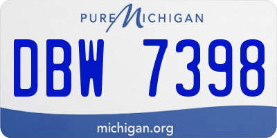 MI license plate DBW7398