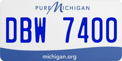 MI license plate DBW7400