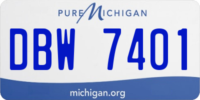MI license plate DBW7401