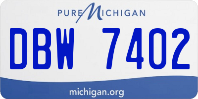 MI license plate DBW7402