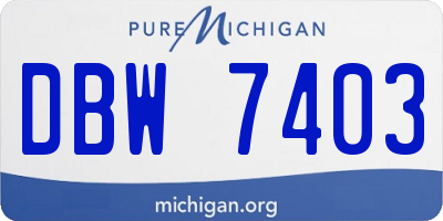 MI license plate DBW7403