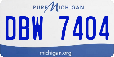 MI license plate DBW7404