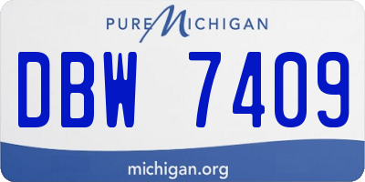 MI license plate DBW7409