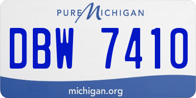 MI license plate DBW7410