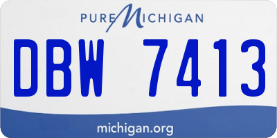 MI license plate DBW7413