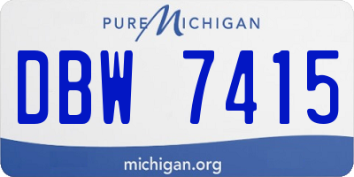 MI license plate DBW7415