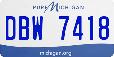 MI license plate DBW7418