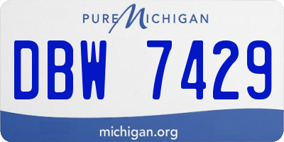 MI license plate DBW7429