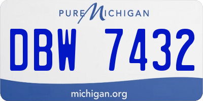MI license plate DBW7432