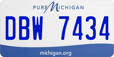 MI license plate DBW7434