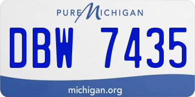 MI license plate DBW7435