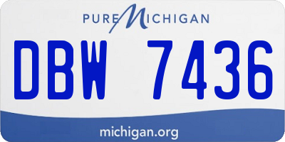MI license plate DBW7436