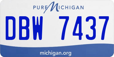 MI license plate DBW7437