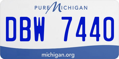 MI license plate DBW7440