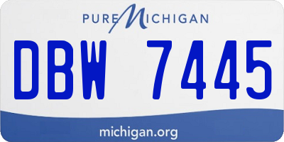 MI license plate DBW7445
