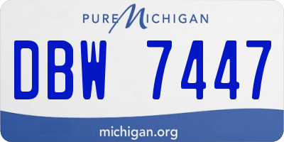 MI license plate DBW7447