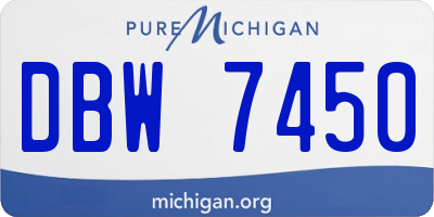 MI license plate DBW7450