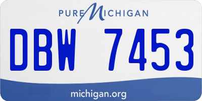 MI license plate DBW7453