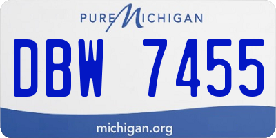 MI license plate DBW7455
