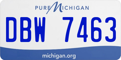 MI license plate DBW7463