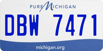 MI license plate DBW7471