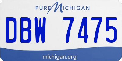 MI license plate DBW7475