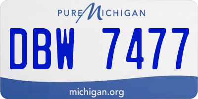 MI license plate DBW7477