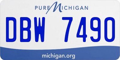 MI license plate DBW7490