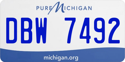 MI license plate DBW7492