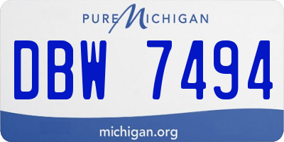 MI license plate DBW7494