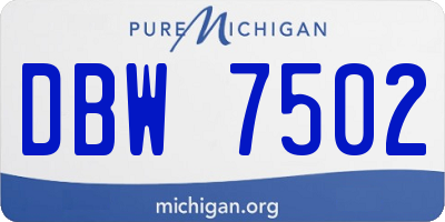 MI license plate DBW7502