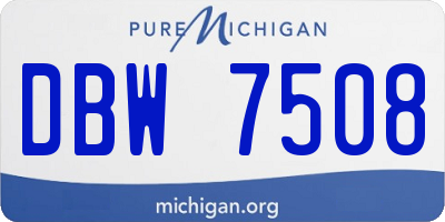 MI license plate DBW7508