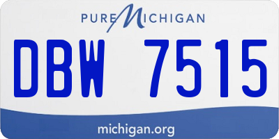 MI license plate DBW7515