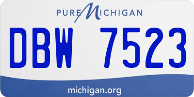 MI license plate DBW7523