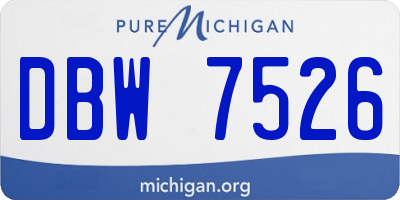 MI license plate DBW7526