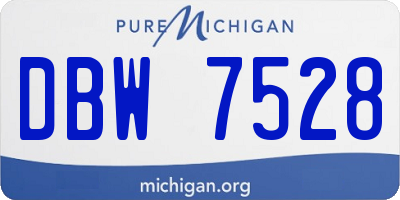 MI license plate DBW7528
