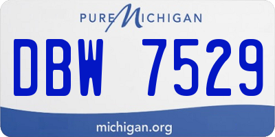 MI license plate DBW7529