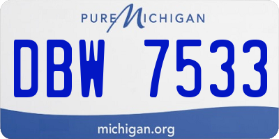 MI license plate DBW7533